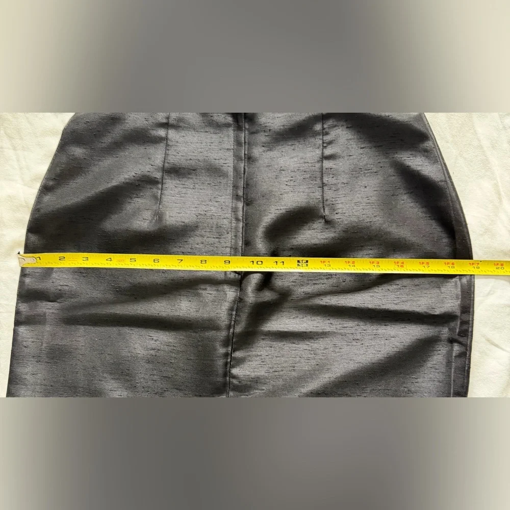 Elegant Tuxedo Black Dupioni Silk Pencil Skirt - Picture 6 of 8